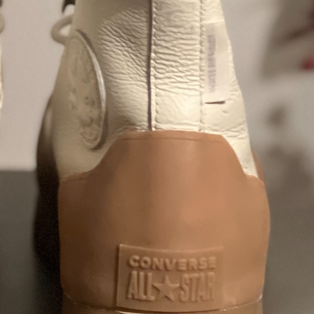 Converse Women's Cream and Tan High-Top Sneakers - Picture 4 of 10